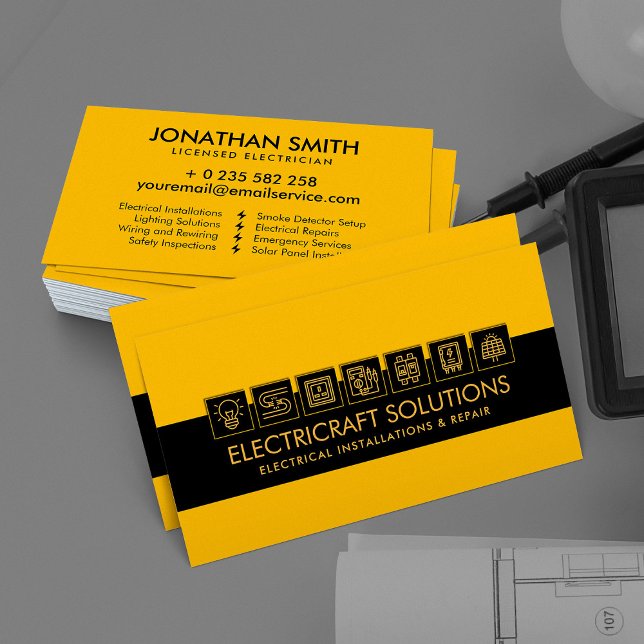 Professional Electrical Contractor - Electrician Business Card (Creator Uploaded)