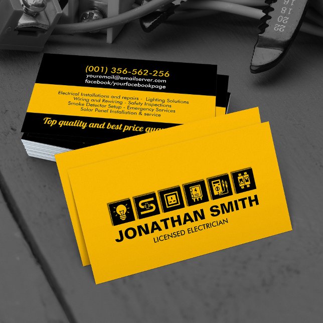 Professional Electrical Contractor - Electrician Business Card (Creator Uploaded)