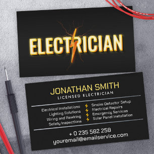 Professional Electrical Contractor - Electrician Business Card