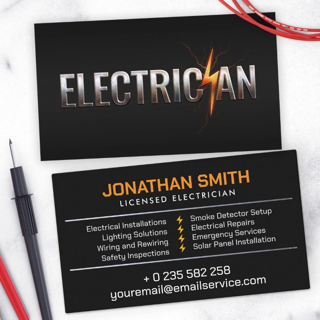 Professional Electrical Contractor - Electrician Business Card (Creator Uploaded)