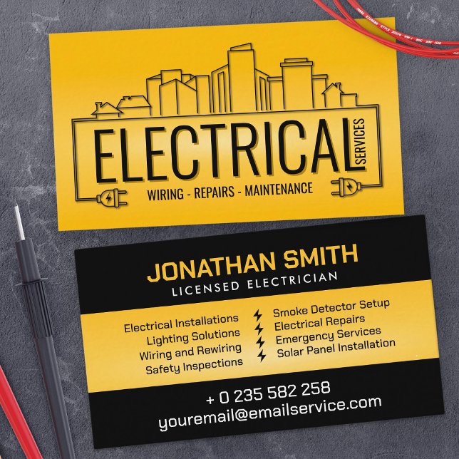 Professional Electrical Contractor - Electrician Business Card (Creator Uploaded)