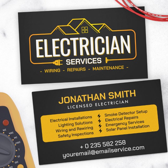 Professional Electrical Contractor - Electrician Business Card (Creator Uploaded)