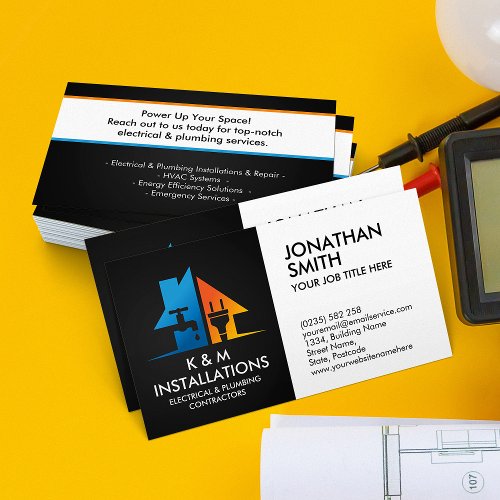 Professional Electrical  Plumbing Contractor Business Card