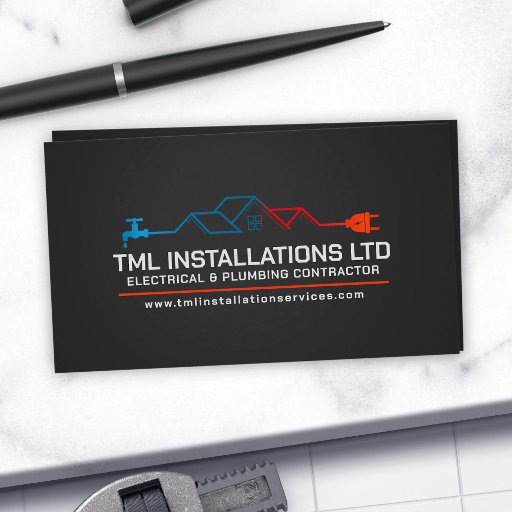 Customizable Professional Electrical &amp; Plumbing Contractor  Business Card