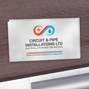 Professional Electrical & Plumbing Contractor Business Card
