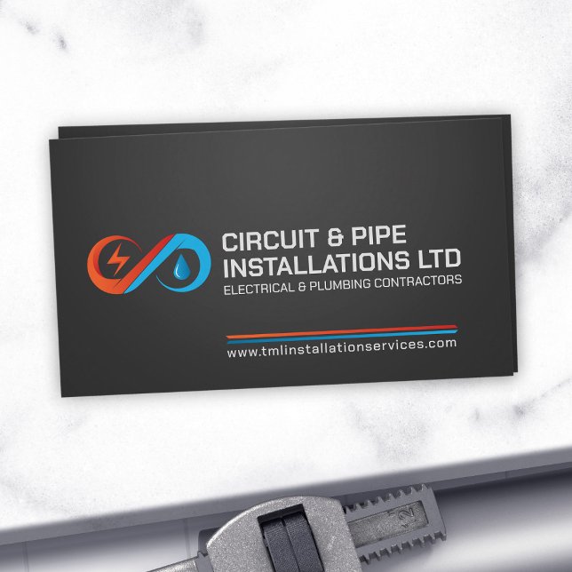 Professional Electrical & Plumbing Contractor  Business Card (Creator Uploaded)