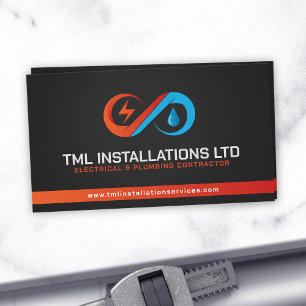 Professional Electrical & Plumbing Contractor Business Card