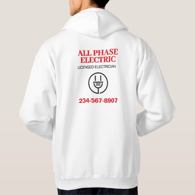Professional Electrician Advertising Hoodie (Back)