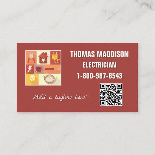 Professional Electrician Iconic Business Business Card