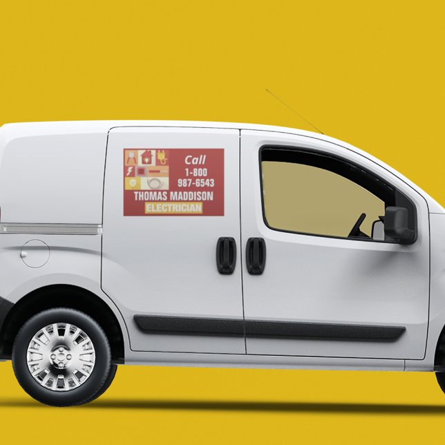 Professional Electrician Iconic Business Car Magnet (Creator Uploaded)