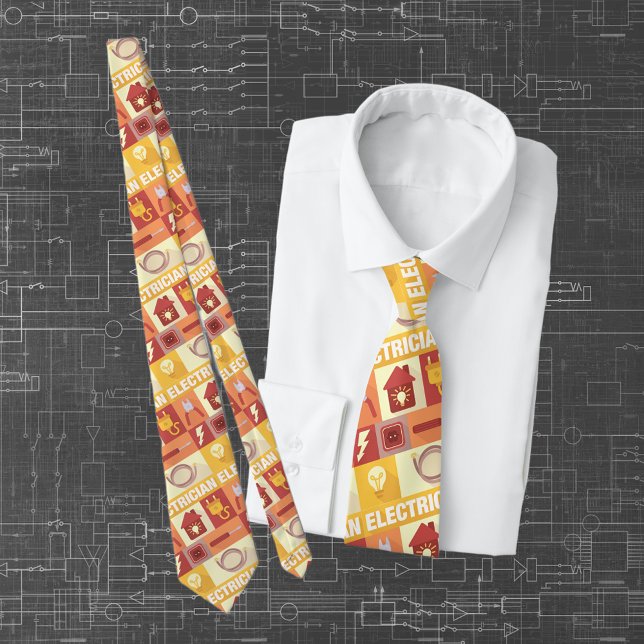 Professional Electrician Iconic Designed Tie (Creator Uploaded)