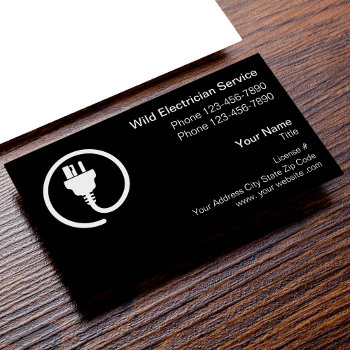 Professional Electrician Logo Template Business Card by Luckyturtle at Zazzle