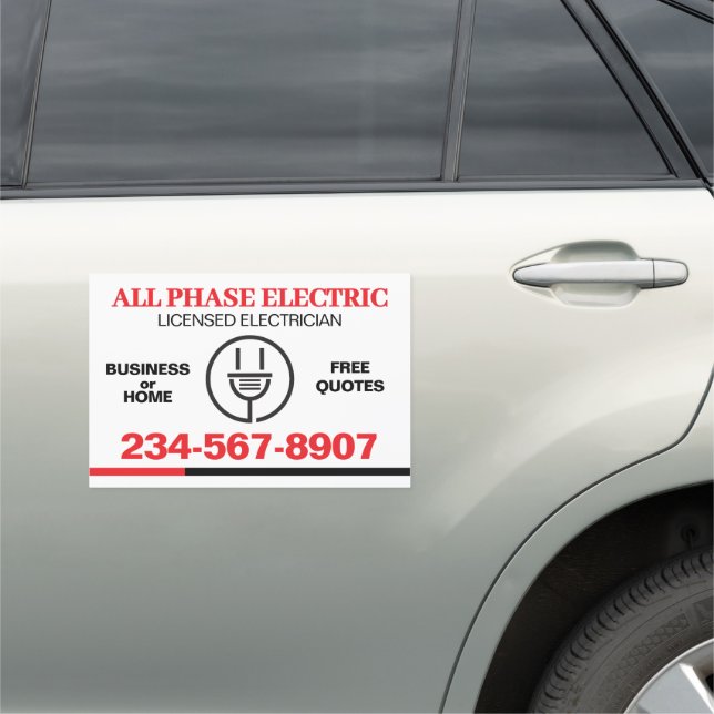Professional Electrician Service Car Magnet (In Situ)