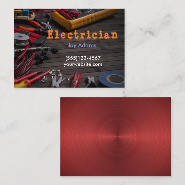 Professional Electrician Tools Maintenance Business Card (Front/Back)