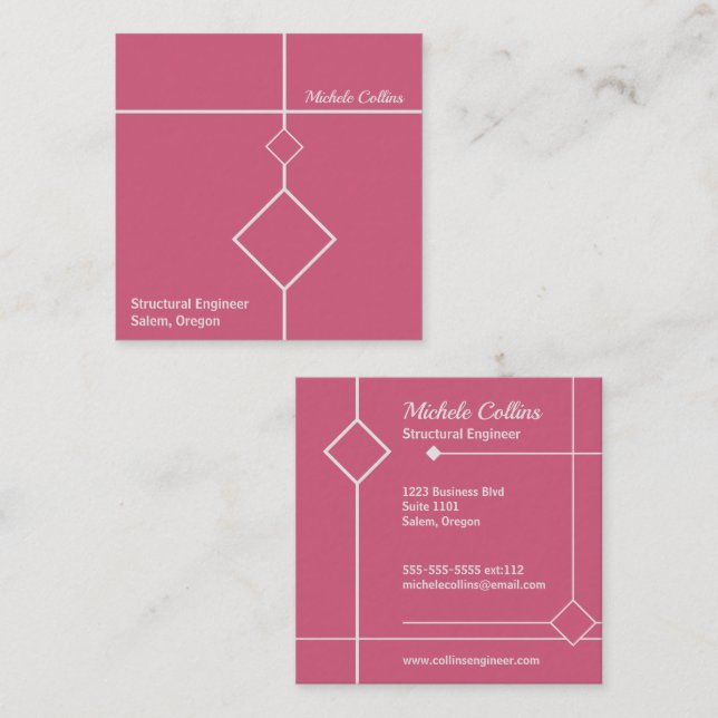 Professional Elegance Square Business Card (Front/Back)
