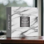 Professional Elegant Alabaster Marble Pattern Binder<br><div class="desc">A beautifully elegant professional design in a gray and white alabaster marble pattern with matching gray reflective square frame surrounding your business name and title. Shown here with a jewelry designer theme, this design works for most any profession or business, both feminine or masculine. It is also a nice choice...</div>