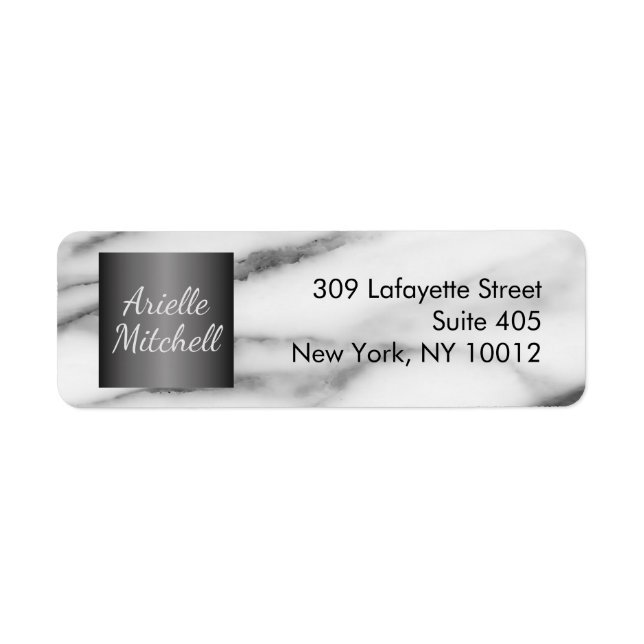 Professional Elegant Alabaster Marble Pattern Label (Front)