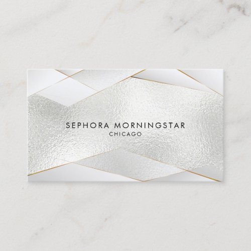 Professional Elegant Angular Facets Frost Opal Business Card