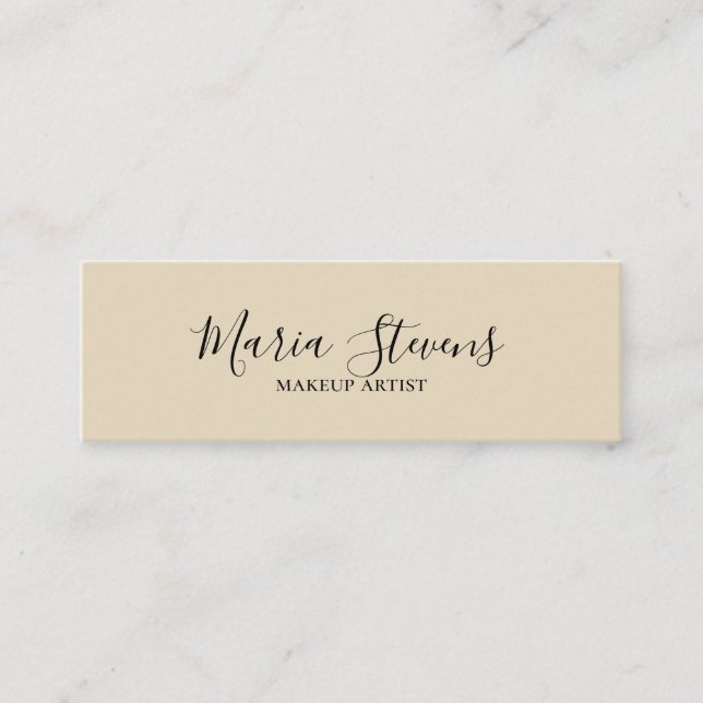 Professional Elegant Beige Mini Business Card (Front)