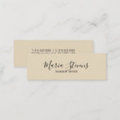 Professional Elegant Beige Mini Business Card (Front/Back)