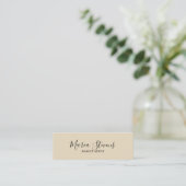Professional Elegant Beige Mini Business Card (Standing Front)