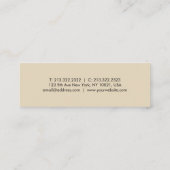 Professional Elegant Beige Mini Business Card (Back)