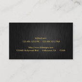 Professional Elegant Black and Gold Damask Business Card (Back)