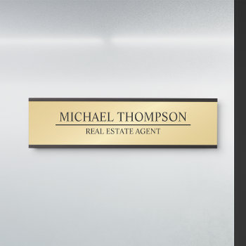Professional Elegant Black And Gold Door Sign by manadesignco at Zazzle