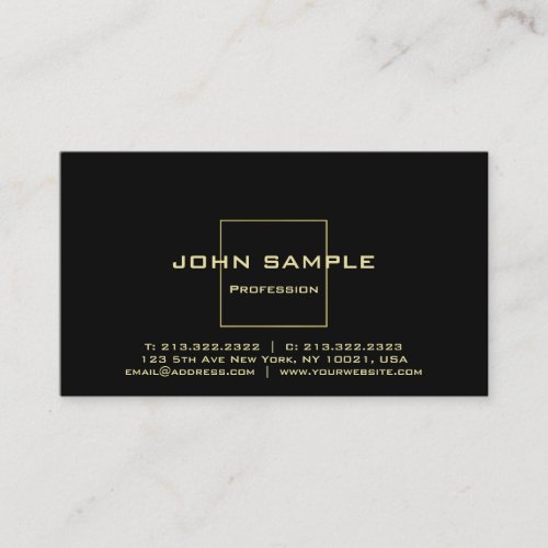 Professional Elegant Black and Gold Gloss Modern Business Card