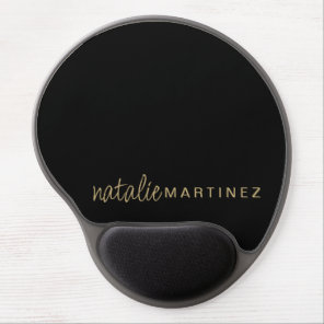 Professional Elegant Black And Gold Personalized Gel Mouse Pad
