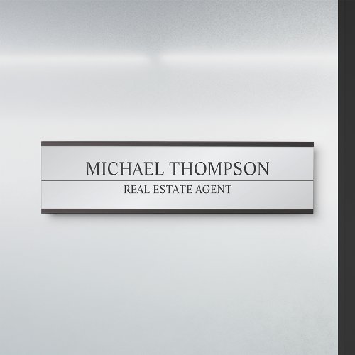 Professional Elegant Black and Silver Door Sign