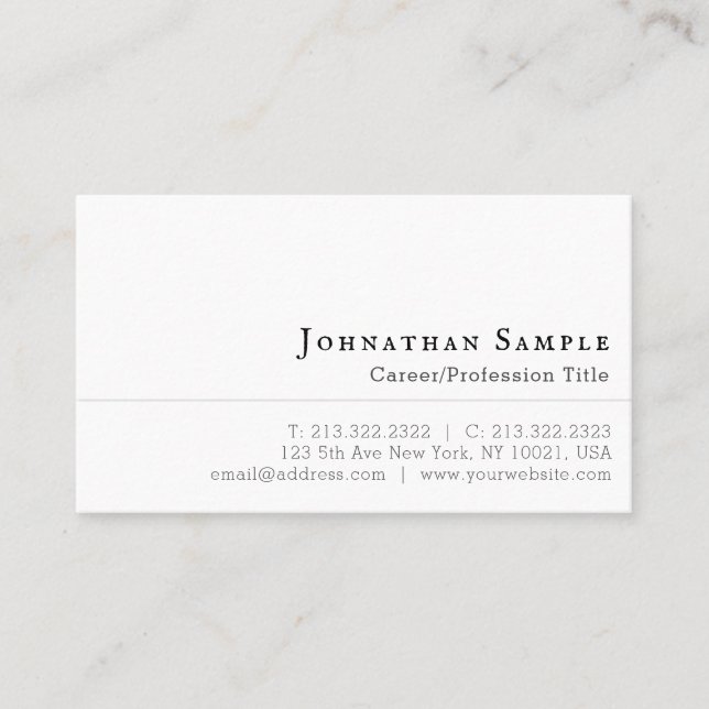 Professional Elegant Black and White Business Card (Front)
