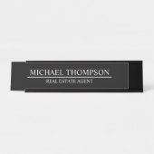 Professional Elegant Black and White Desk Name Plate | Zazzle