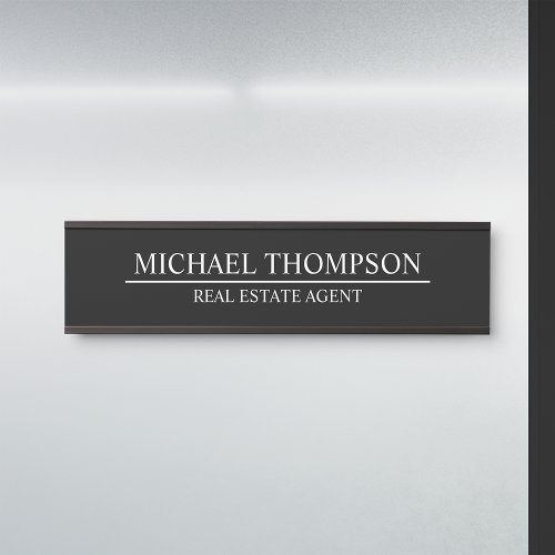 Professional Elegant Black and White Door Sign