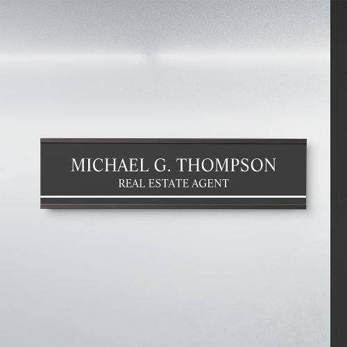 Professional Elegant Black and White Door Sign