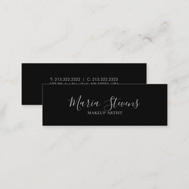 Professional Elegant Black and White Mini Business Card (Front/Back)
