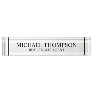 Professional Elegant Black and White Name Plate
