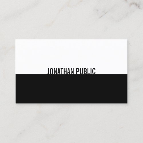 Professional Elegant Black And White Simple Plain Business Card