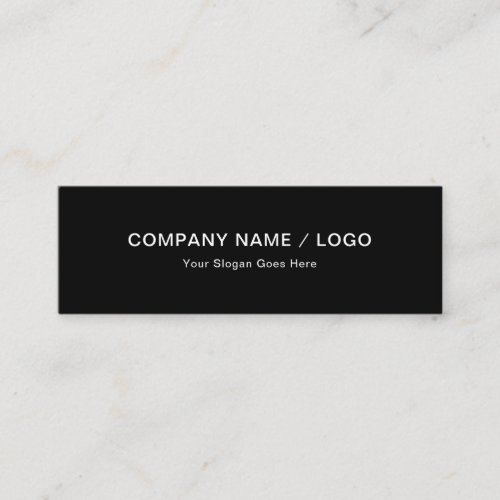Professional Elegant Black and White Simple Plain Mini Business Card