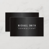 Professional Elegant Black  Brushed Metal Modern Business Card (Front/Back)