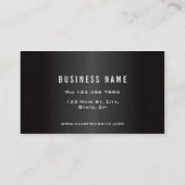 Professional Elegant Black  Brushed Metal Modern Business Card (Back)