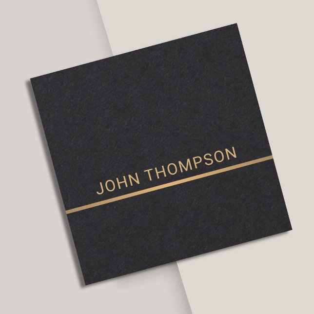 Professional Elegant Black Faux Gold Consultant Square Business Card (Creator Uploaded)