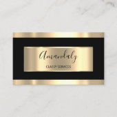 Professional Elegant Black Gold CONSULTING Blogger Business Card (Front)