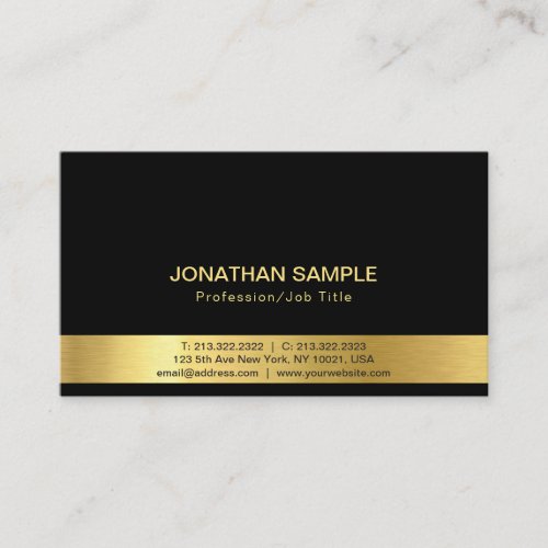 Professional Elegant Black Gold Silk Finish Luxury Business Card
