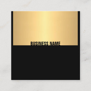 Professional Elegant Black Gold Template Modern Square Business Card