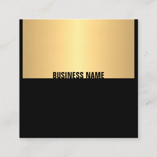 Professional Elegant Black Gold Template Modern Square Business Card