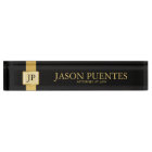 Professional Elegant Black & Gold with Monogram