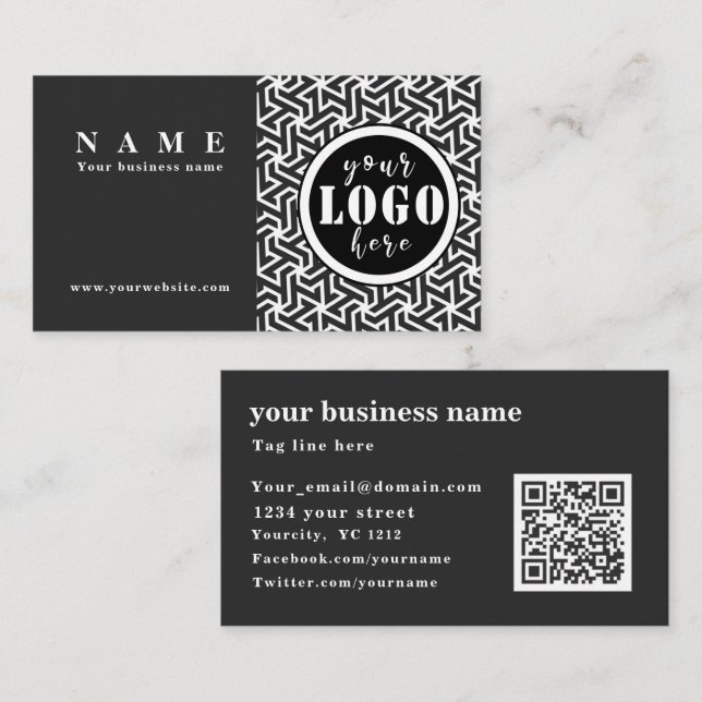 Professional elegant black mesh Business Card (Front/Back)