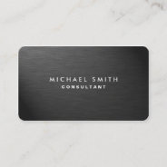 Professional Elegant Black Modern Plain Metal Business Card at Zazzle