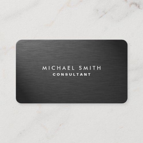 Professional Elegant Black Modern Plain Metal Business Card
